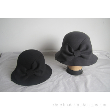 Women's Faux Wool Felt Church Hats For Winter